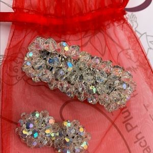 AuroraBorealis Crystal Vintage Bracelet Clip ER